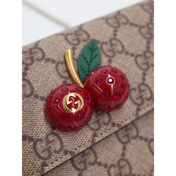 Gucci GG Supreme Canvas Bag Cherry Red Shoulder - Picture 6 of 9